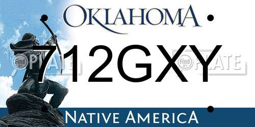 712GXY Oklahoma License Plate