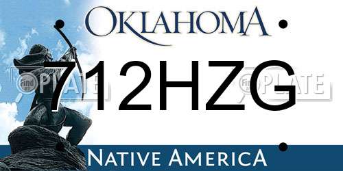 712HZG Oklahoma License Plate
