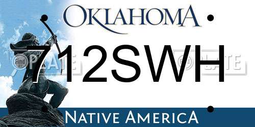 712SWH Oklahoma License Plate