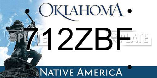 712ZBF Oklahoma License Plate