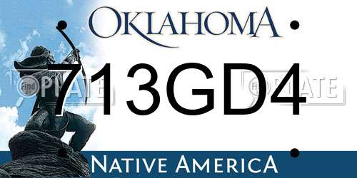 713GD4 Oklahoma License Plate
