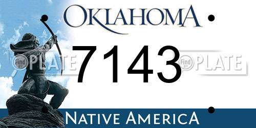 7143 Oklahoma License Plate
