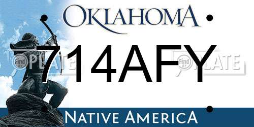 714AFY Oklahoma License Plate