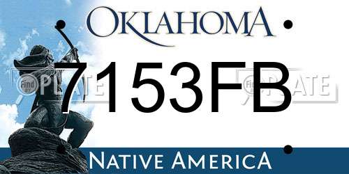 7153FB Oklahoma License Plate