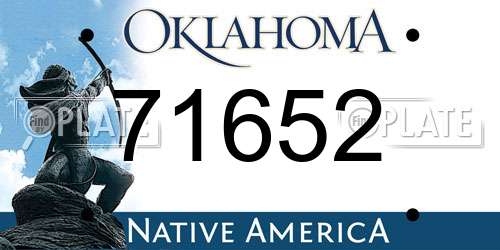 71652 Oklahoma License Plate