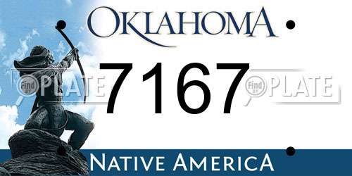 7167 Oklahoma License Plate