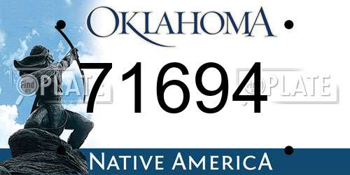 71694 Oklahoma License Plate