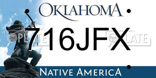 716JFX Oklahoma License Plate