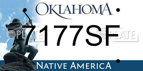 7177SF Oklahoma License Plate