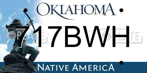 717BWH Oklahoma License Plate