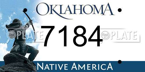 7184 Oklahoma License Plate