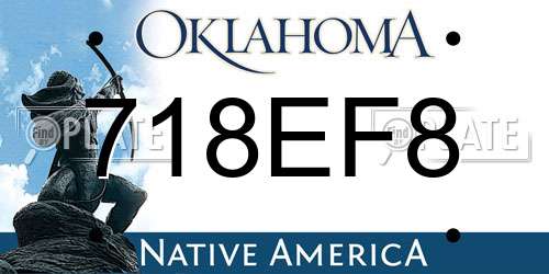 718EF8 Oklahoma License Plate