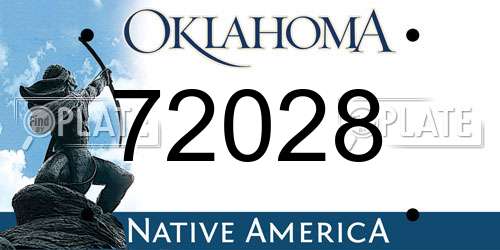 72028 Oklahoma License Plate