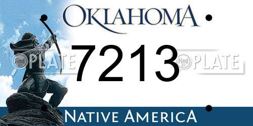 7213 Oklahoma License Plate