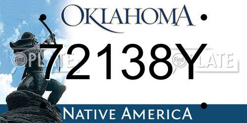 72138Y Oklahoma License Plate