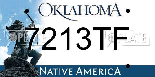 7213TF Oklahoma License Plate