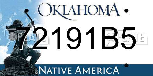 72191B5 Oklahoma License Plate