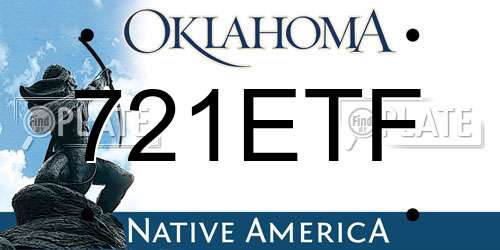 721ETF Oklahoma License Plate