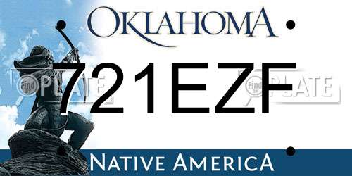 721EZF Oklahoma License Plate