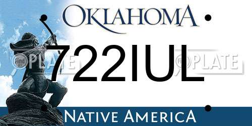 722IUL Oklahoma License Plate