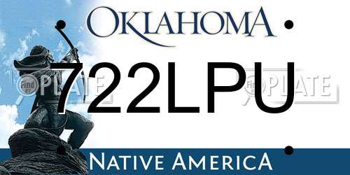 722LPU Oklahoma License Plate