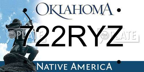 722RYZ Oklahoma License Plate