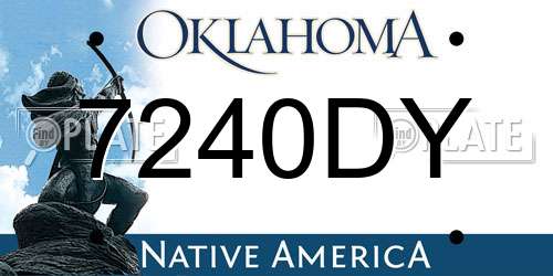 7240DY Oklahoma License Plate