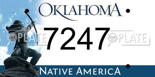 7247 Oklahoma License Plate