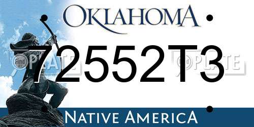 72552T3 Oklahoma License Plate