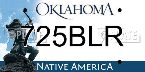 725BLR Oklahoma License Plate