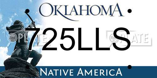 725LLS Oklahoma License Plate