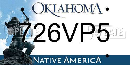 726VP5 Oklahoma License Plate