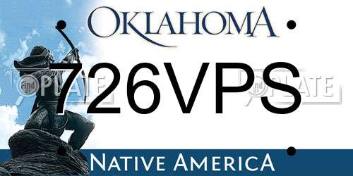 726VPS Oklahoma License Plate