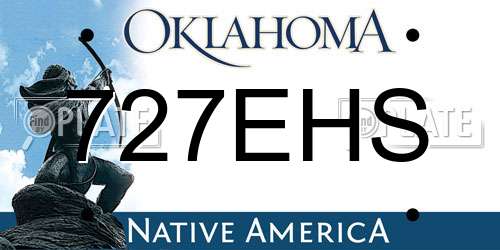 727EHS Oklahoma License Plate