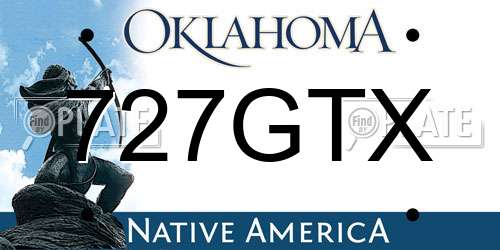 727GTX Oklahoma License Plate