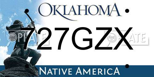 727GZX Oklahoma License Plate