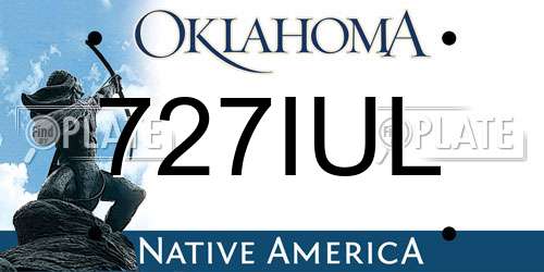 727IUL Oklahoma License Plate