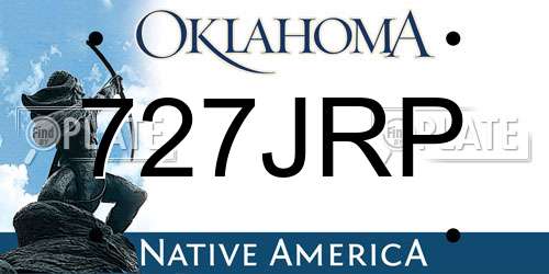 727JRP Oklahoma License Plate