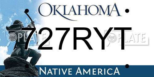 727RYT Oklahoma License Plate