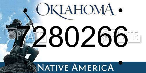 7280266 Oklahoma License Plate