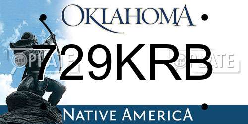 729KRB Oklahoma License Plate