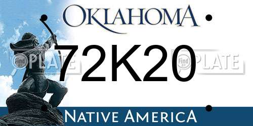 72K20 Oklahoma License Plate