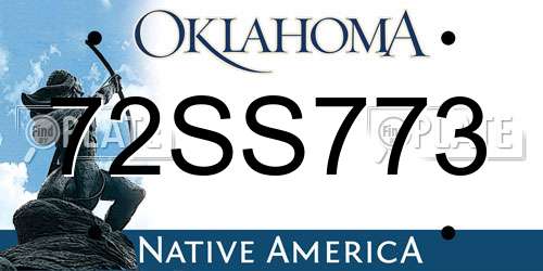72SS773 Oklahoma License Plate