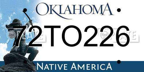 72TO226 Oklahoma License Plate