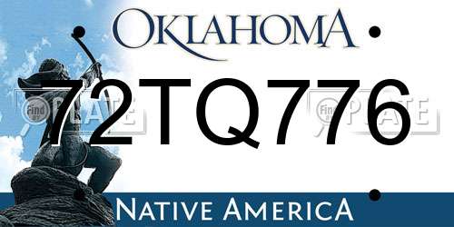 72TQ776 Oklahoma License Plate