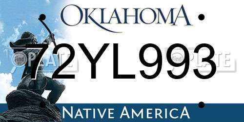 72YL993 Oklahoma License Plate