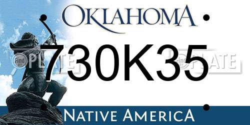 730K35 Oklahoma License Plate