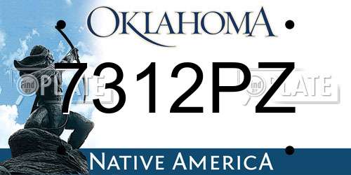 7312PZ Oklahoma License Plate