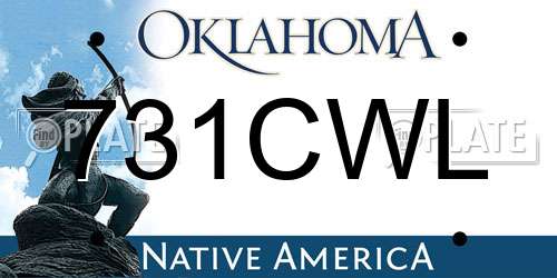 731CWL Oklahoma License Plate