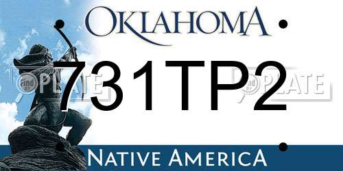731TP2 Oklahoma License Plate